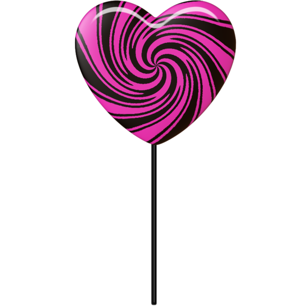 Transparent Pink M Heart Lollipop Pink Magenta for Valentines Day