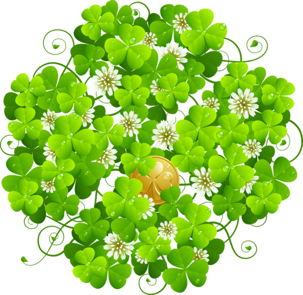 Transparent Clover Fourleaf Clover Shamrock Plant Flower for St Patricks Day