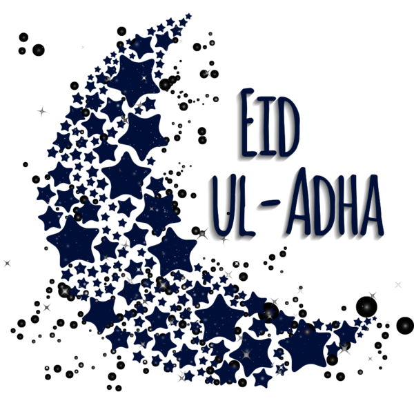 Transparent Eid Aladha Poster Eid Alfitr Blue Point for Ramadan