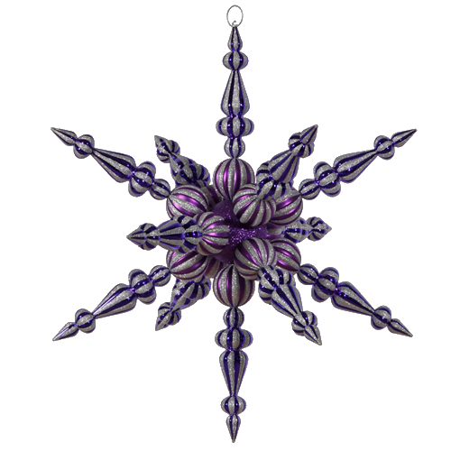 Transparent Snowflake Christmas Ornament Christmas Decoration Purple for Christmas