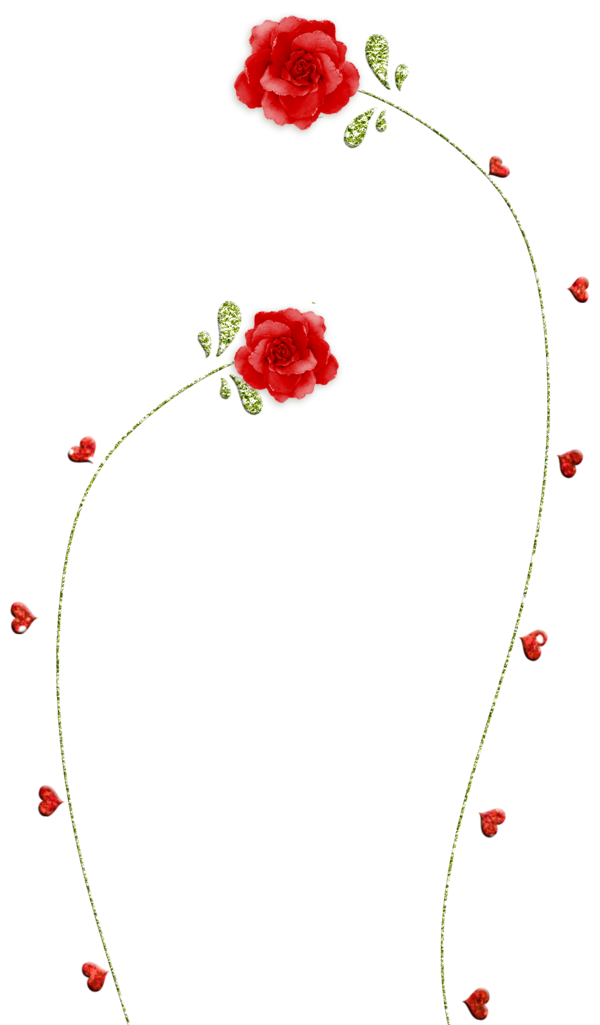 Transparent Flower Floral Design Rose Heart Plant for Valentines Day