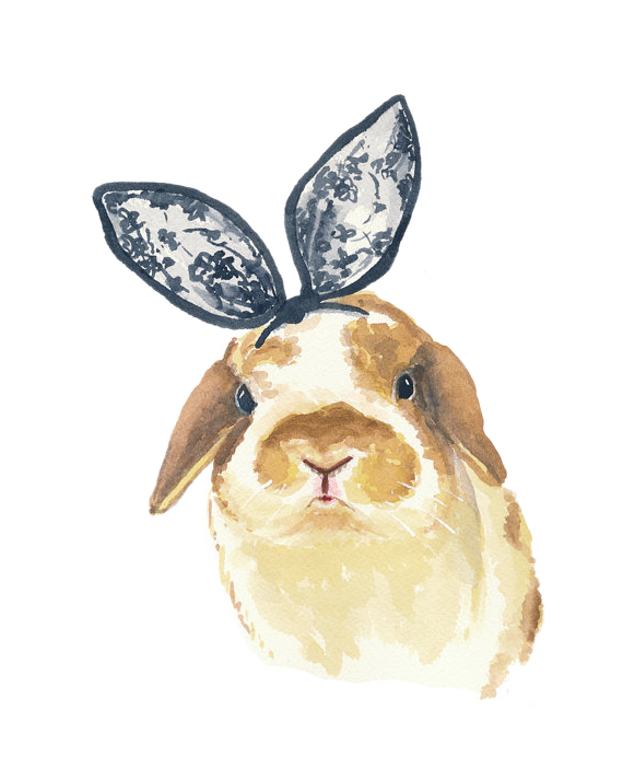 Transparent Easter Bunny Rabbit Watercolor Painting Hare for Easter