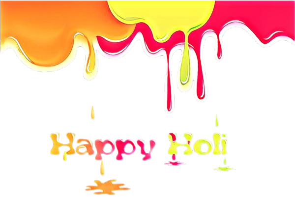 Transparent Logo Holi Yellow Text Pink for Holi