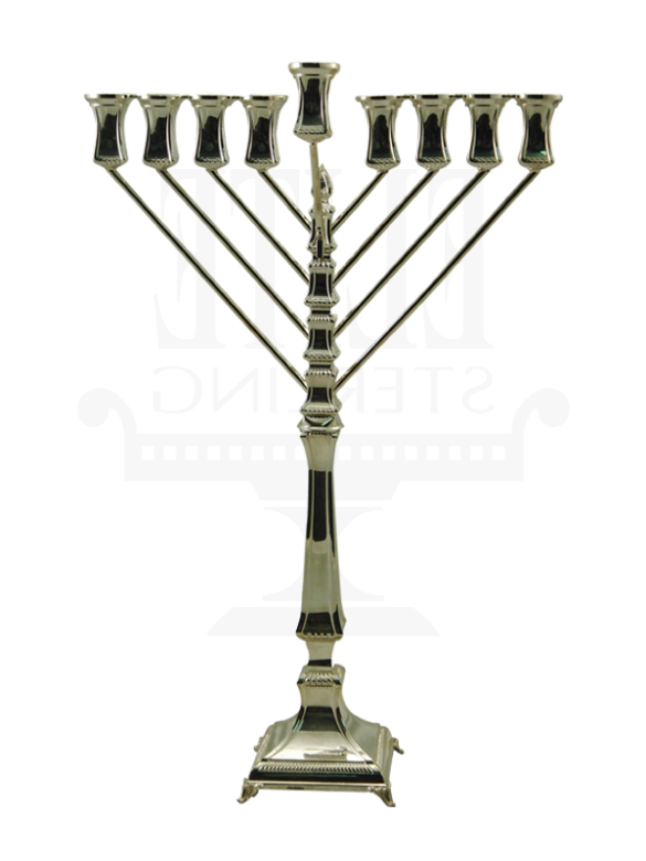 Transparent Menorah Hanukkah Chabad Candle Holder Brass for Hanukkah