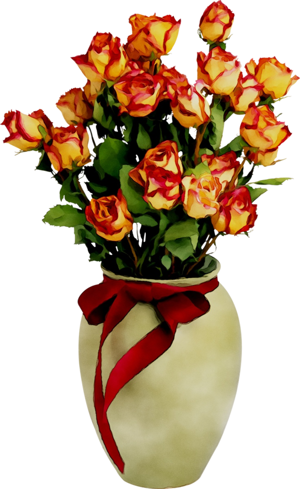 Transparent Garden Roses Floral Design Vase Flower Bouquet for Valentines Day