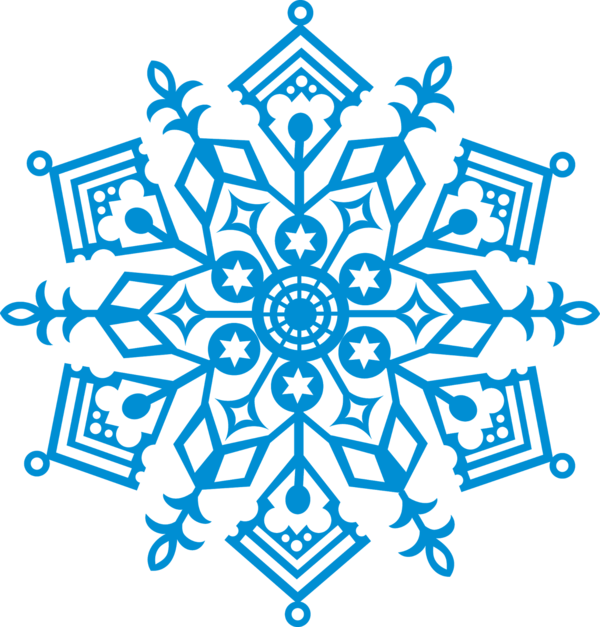 Transparent Snowflake Snow Winter Blue Line Art for Christmas