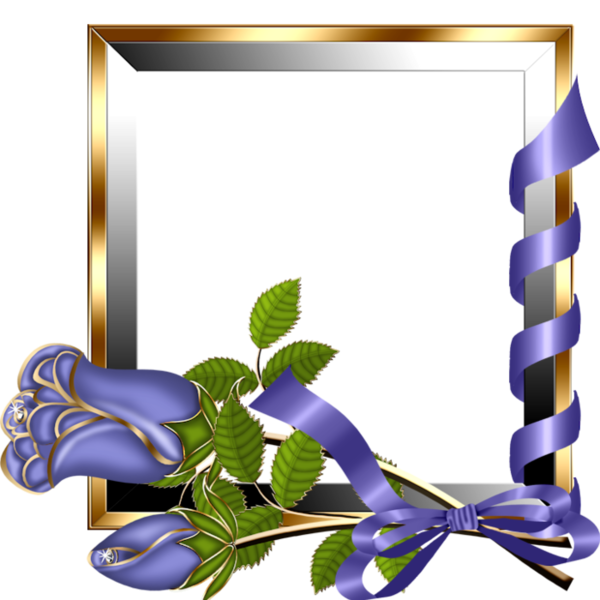 Transparent Picture Frame Purple Flower for Valentines Day