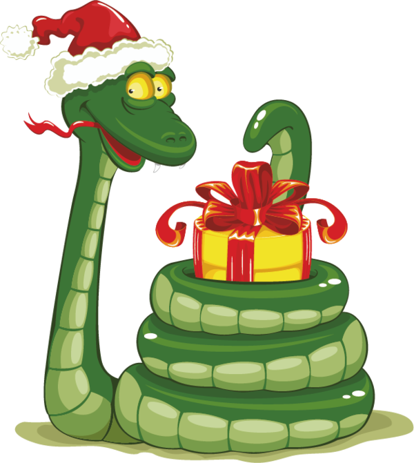 Transparent Snake Santa Claus Christmas Reptile for Christmas