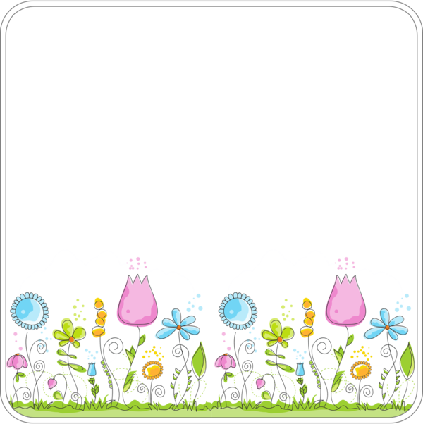 Transparent Drawing Spring Season Flower Area for Easter
