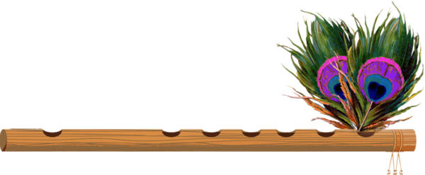 Transparent Krishna Flute Hinduism Plant Flower for Janmashtami