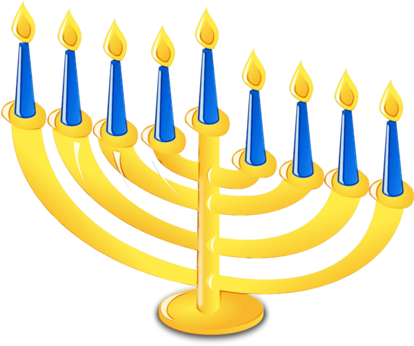 Transparent Menorah Hanukkah Line for Hanukkah