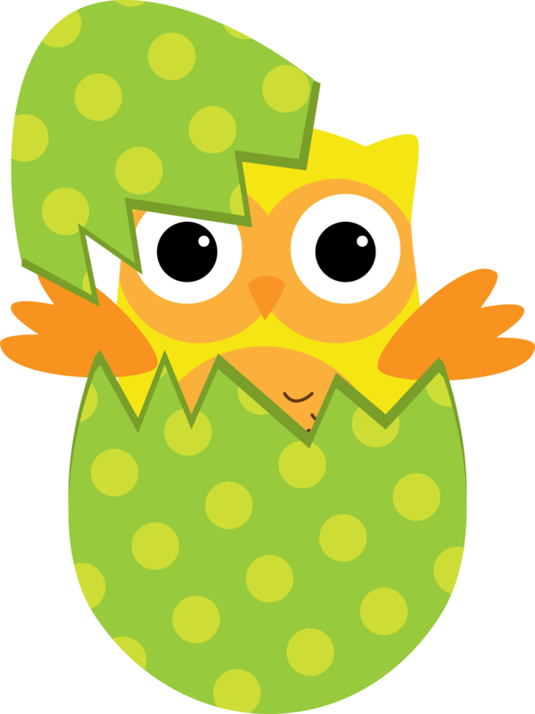 Transparent Owl Lent Easter Clip Art Drawing Green Yellow for Easter