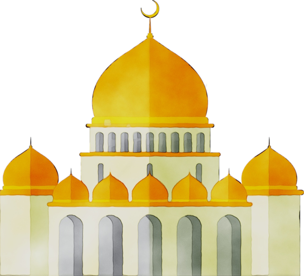 Transparent Mosque Islam Masjid Al Qiblatayn Landmark Yellow for Ramadan