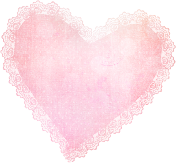 Transparent Pink Heart Lace for Valentines Day