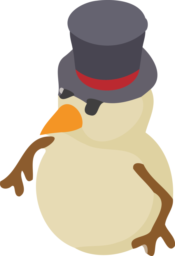 Transparent christmas Cartoon Snowman Bird for Snowman for Christmas
