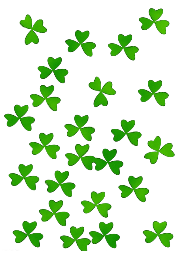 Transparent Shamrock Green Line Leaf for St Patricks Day