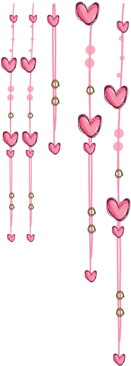 Transparent Heart Drawing Pink Body Jewelry for Valentines Day