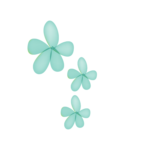 Transparent Aqua Turquoise Teal Leaf Symmetry for St Patricks Day