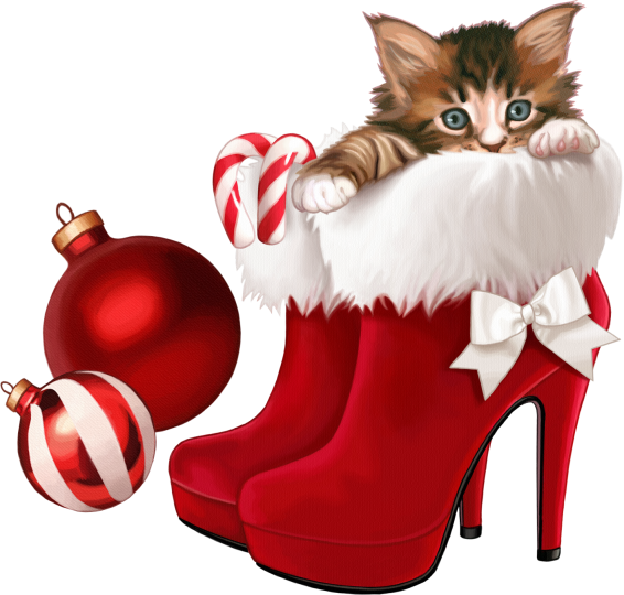 Transparent Kitten Christmas Christmas Shoes Christmas Ornament Fur for Christmas