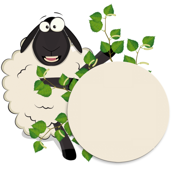 Transparent Sheep Eid Aladha Holiday Green Leaf for Ramadan