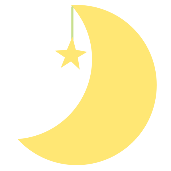 Transparent Crescent Star And Crescent Islam Yellow for Ramadan
