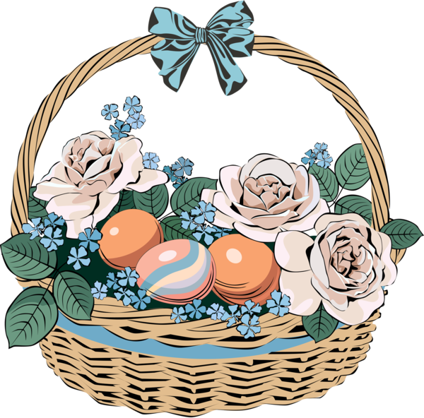 Transparent Easter Beach Rose Basket Flower Gift for Easter
