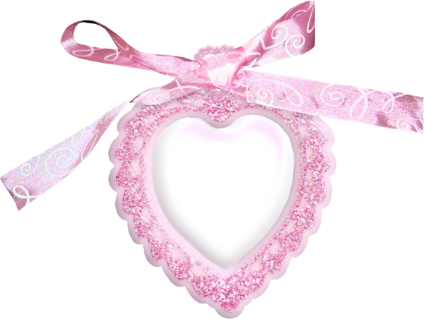 Transparent Pink Ribbon Shoelace Knot Heart for Valentines Day