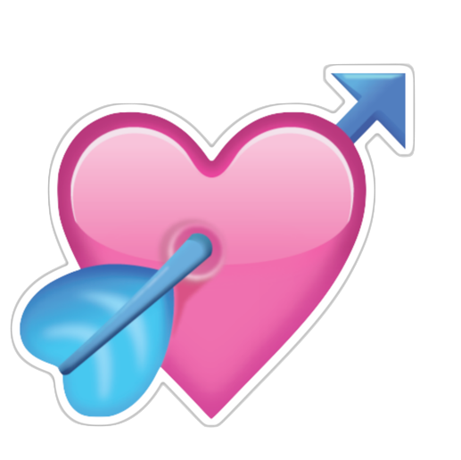 Transparent Emoji Heart Symbol Pink for Valentines Day