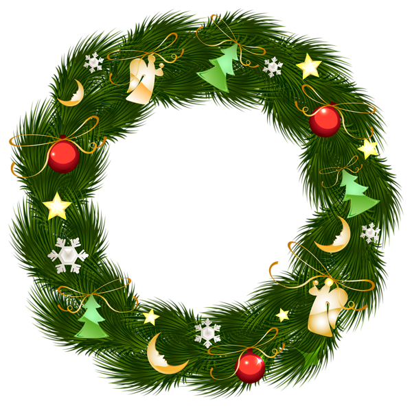 Transparent Santa Claus Christmas Wreath Evergreen Fir for Christmas