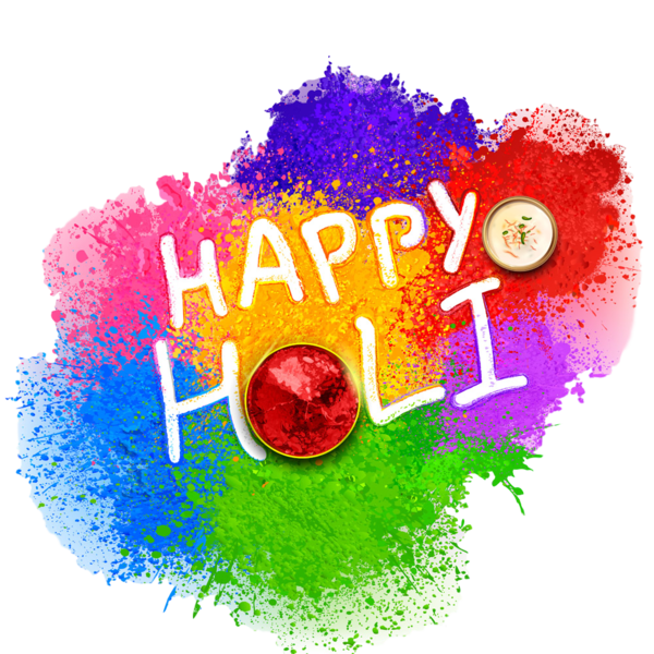 Transparent Text Graphic Design Logo for Holi
