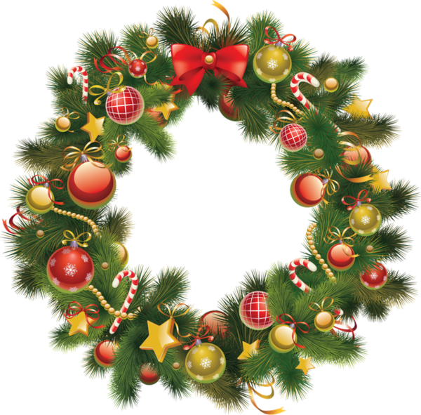 Transparent Christmas Wreath Holiday Evergreen Pine Family for Christmas