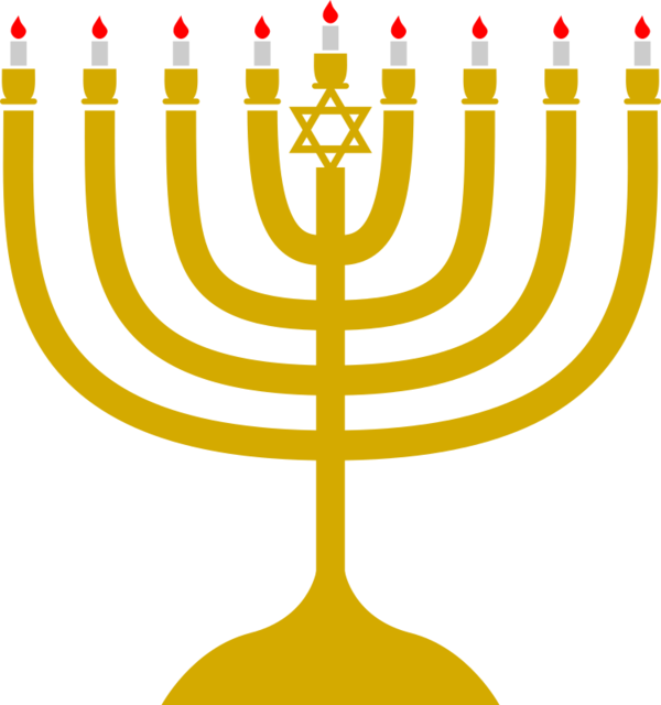 Transparent Judaism Menorah Symbol Area for Hanukkah