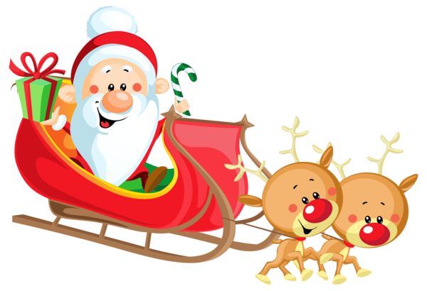 Transparent Santa Claus Reindeer Sled Christmas Ornament Food for Christmas
