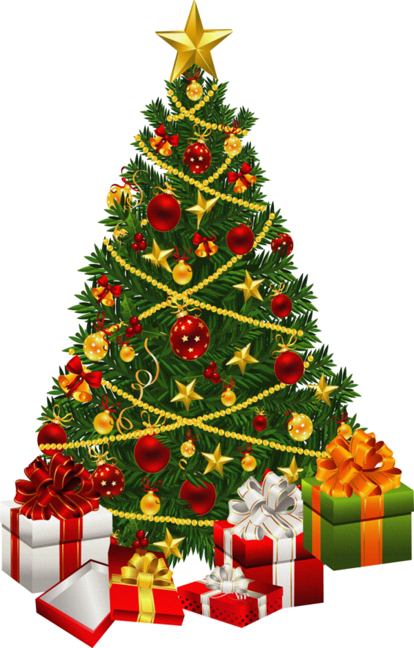 Transparent Santa Claus Gift Christmas Tree Fir Pine Family for Christmas