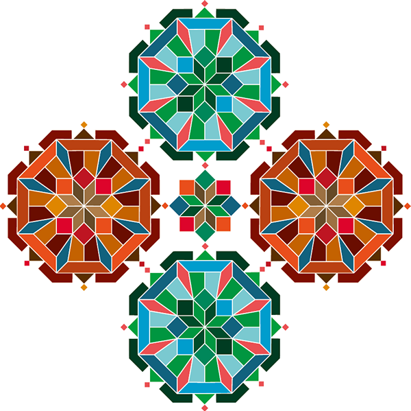 Transparent Ramadan Islamic Geometric Patterns Motif Symmetry Window for Ramadan