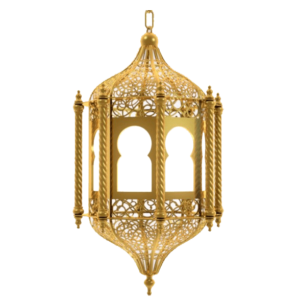 Transparent Ramadan Islam Lantern Metal Light Fixture for Ramadan