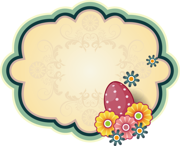 Transparent Easter Floral Design Message Yellow for Easter