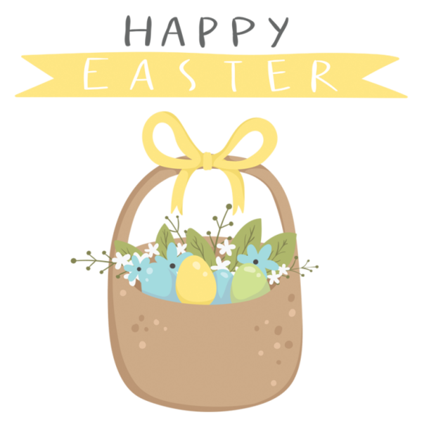 Transparent Easter Easter Bunny Easter Egg Yellow Text for Easter