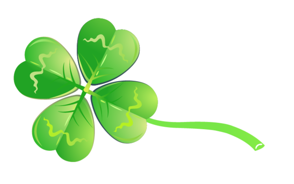 Transparent Visual Arts Clover Fourleaf Clover Leaf Symbol for St Patricks Day