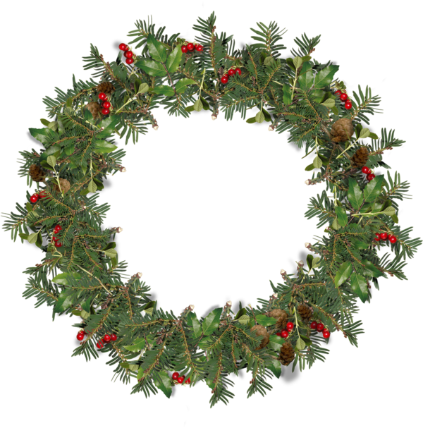 Transparent Wreath Ded Moroz Christmas Evergreen Fir for Christmas