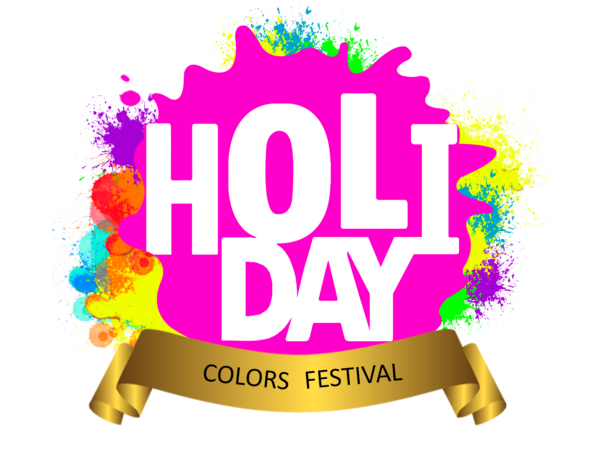 Transparent Logo Festival Ambassador Text Yellow for Holi