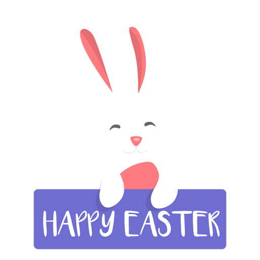 Transparent Easter Bunny Rabbit Easter Text Logo for Easter