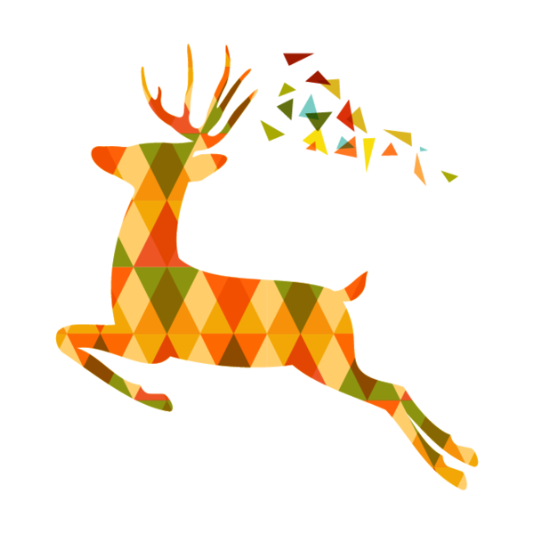 Transparent Deer Cartoon Painting Giraffidae Antler for Christmas