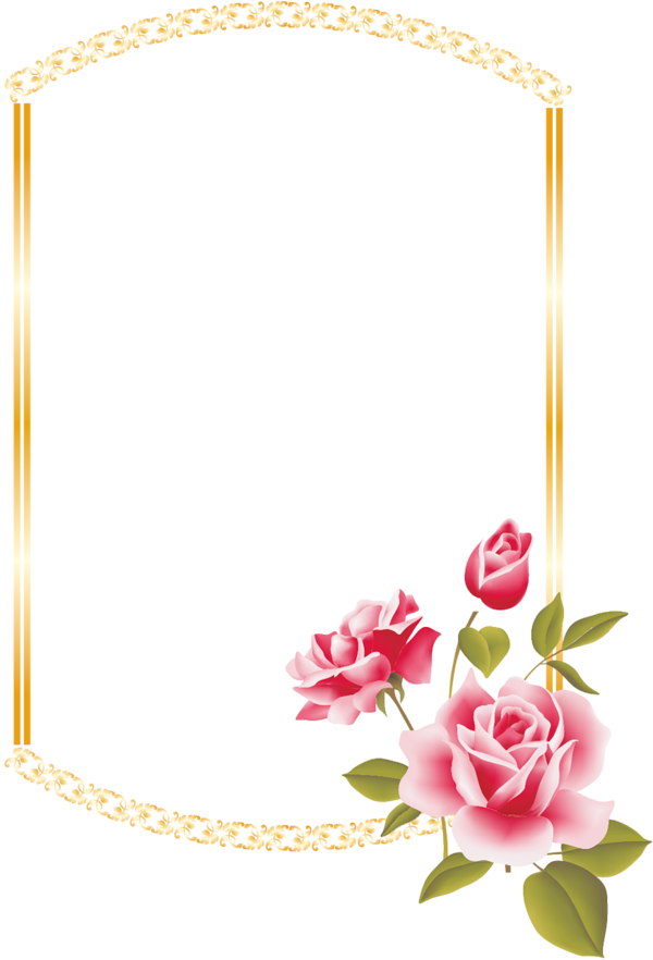 Transparent Rose Flower Pink Picture Frame for Valentines Day
