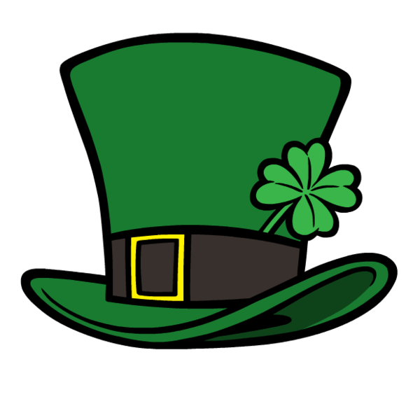 Transparent Hat Leprechaun Fourleaf Clover Green Leaf for St Patricks Day
