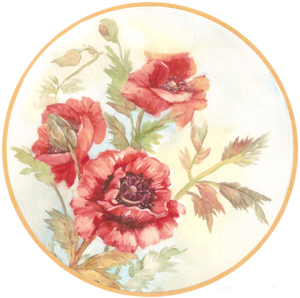 Transparent China Rose Clock Clock Face Flower Dishware for Valentines Day
