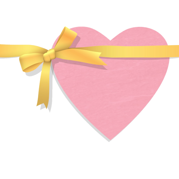 Transparent Heart Pink Ribbon for Valentines Day