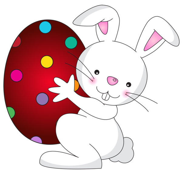 Transparent Easter Bunny Easter Rabbit Pink Flower for Easter