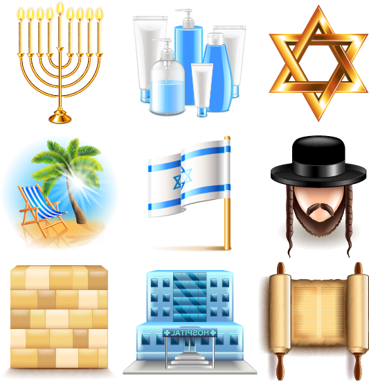 Transparent Judaism Star Of David Symbol Yellow Line for Hanukkah