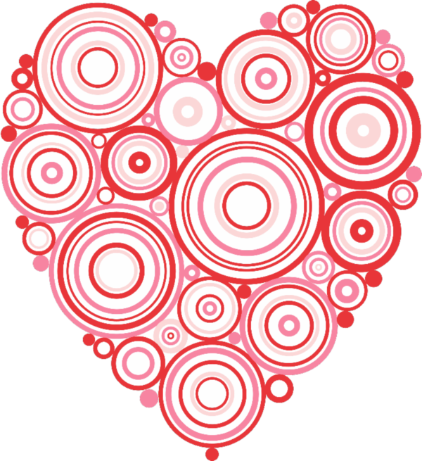 Transparent Heart Heart Art Circle Pink for Valentines Day
